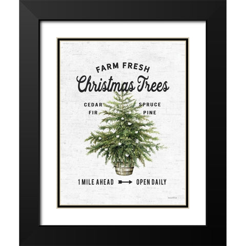 Farm Fresh Christmas Trees I Black Modern Wood Framed Art Print with Double Matting by Lettered and Lined