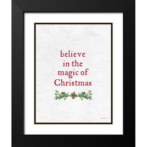 Believe in the Magic of Christmas Black Modern Wood Framed Art Print with Double Matting by Lettered and Lined