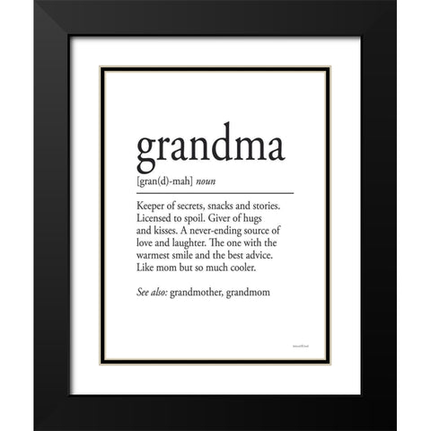 Grandma Definition Black Modern Wood Framed Art Print with Double Matting by Lettered and Lined