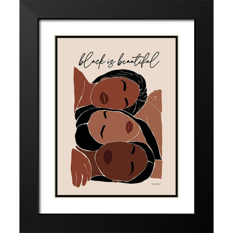 Black is Beautiful Black Modern Wood Framed Art Print with Double Matting by Lettered and Lined