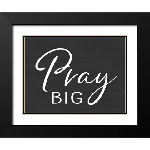 Pray Big Black Modern Wood Framed Art Print with Double Matting by lettered And lined