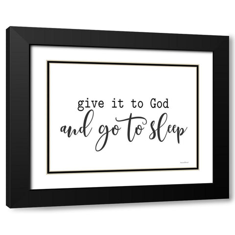 Give it to God Black Modern Wood Framed Art Print with Double Matting by lettered And lined