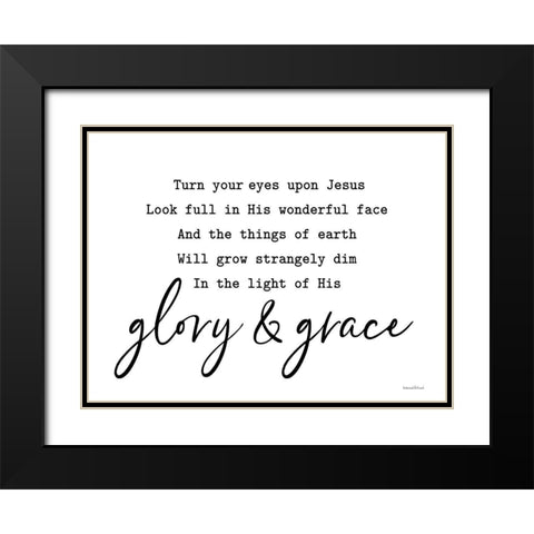 Glory And Grace Black Modern Wood Framed Art Print with Double Matting by lettered And lined