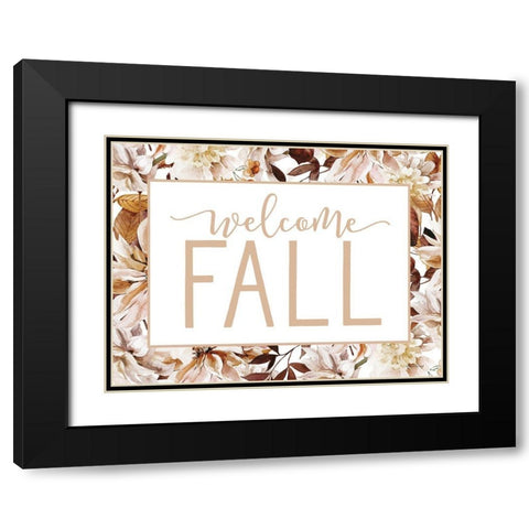 Welcome Fall Black Modern Wood Framed Art Print with Double Matting by Lettered and Lined