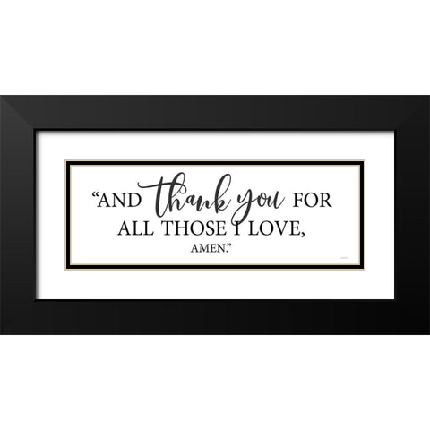 Thank You for All Those I Love Black Modern Wood Framed Art Print with Double Matting by lettered And lined