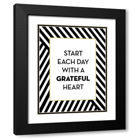 Start Each Day Black Modern Wood Framed Art Print with Double Matting by Lettered and Lined