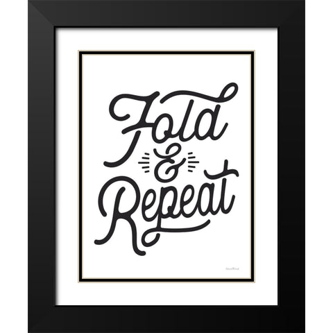 Fold And Repeat Black Modern Wood Framed Art Print with Double Matting by lettered And lined
