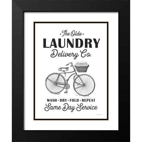 Laundry Delivery Co. Black Modern Wood Framed Art Print with Double Matting by lettered And lined