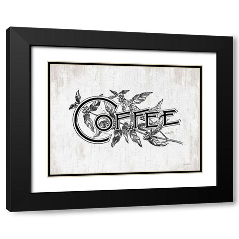 Coffee Black Modern Wood Framed Art Print with Double Matting by lettered And lined