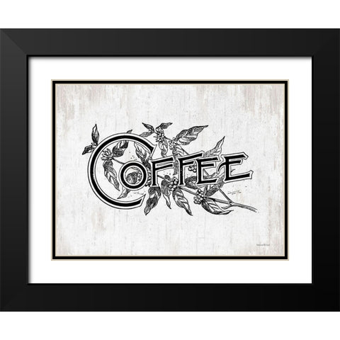 Coffee Black Modern Wood Framed Art Print with Double Matting by lettered And lined