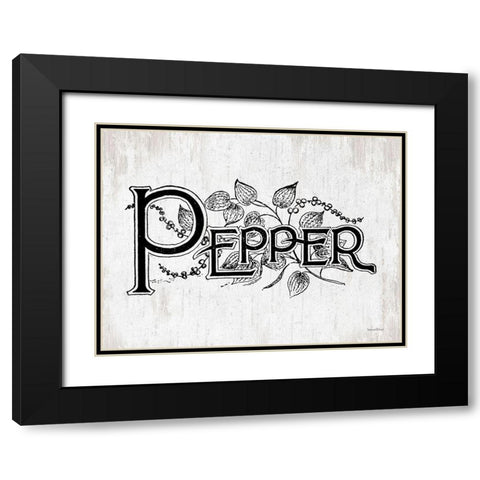 Pepper Black Modern Wood Framed Art Print with Double Matting by lettered And lined