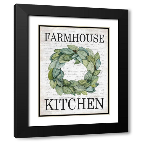 Farmhouse Kitchen Black Modern Wood Framed Art Print with Double Matting by lettered And lined