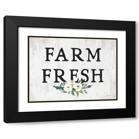 Farm Fresh Black Modern Wood Framed Art Print with Double Matting by lettered And lined