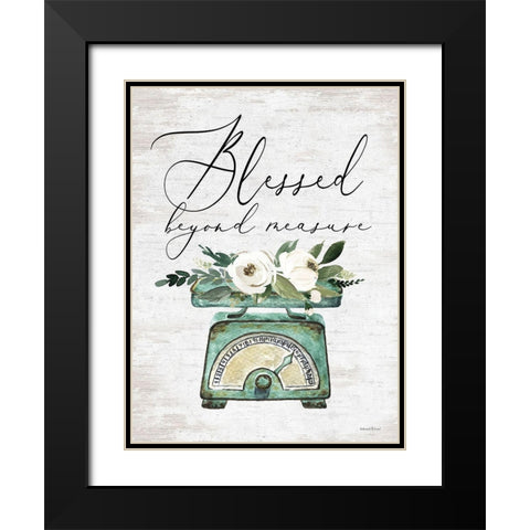 Blessed Beyond Measure Black Modern Wood Framed Art Print with Double Matting by lettered And lined