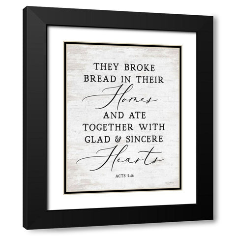 They Broke Bread Black Modern Wood Framed Art Print with Double Matting by lettered And lined