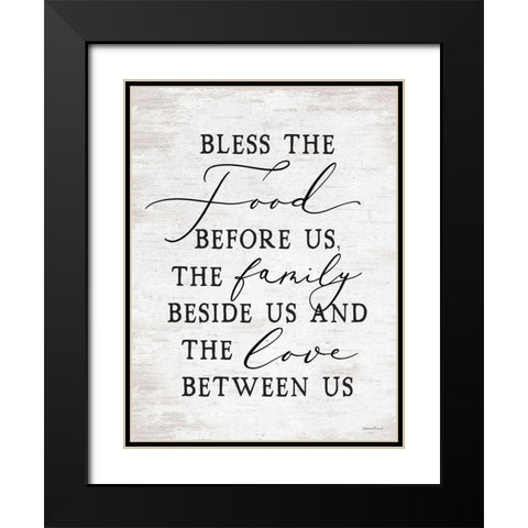 Bless the Food Before Us Black Modern Wood Framed Art Print with Double Matting by lettered And lined