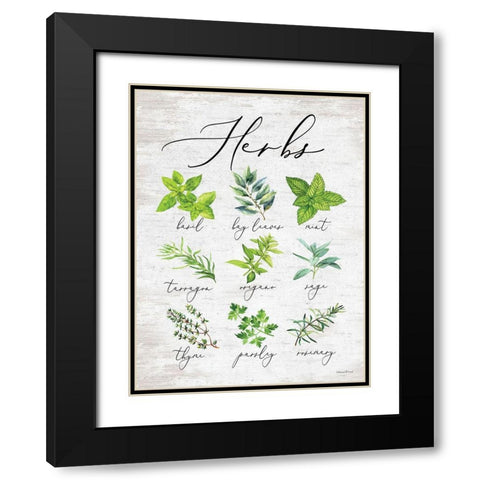 Herbs Black Modern Wood Framed Art Print with Double Matting by lettered And lined