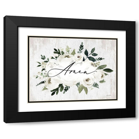 Amen Black Modern Wood Framed Art Print with Double Matting by lettered And lined