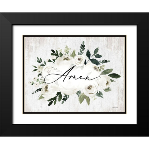 Amen Black Modern Wood Framed Art Print with Double Matting by lettered And lined