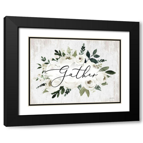 Gather Black Modern Wood Framed Art Print with Double Matting by lettered And lined