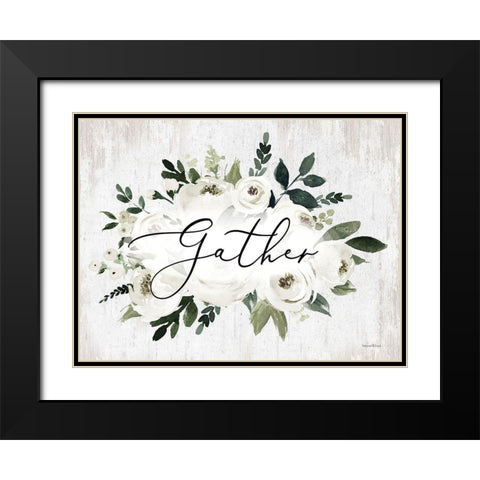 Gather Black Modern Wood Framed Art Print with Double Matting by lettered And lined