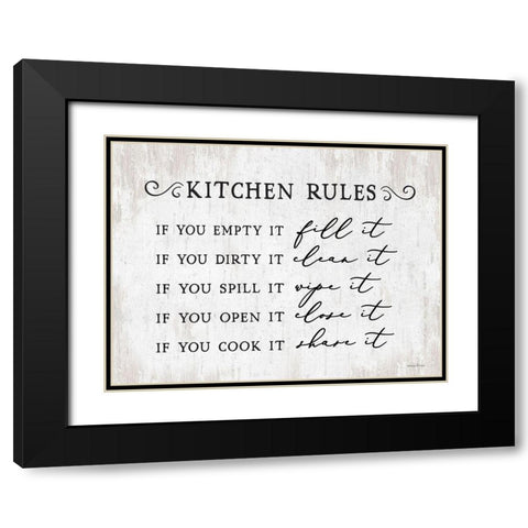 Kitchen Rules Black Modern Wood Framed Art Print with Double Matting by lettered And lined