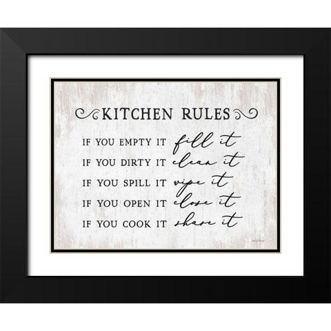 Kitchen Rules Black Modern Wood Framed Art Print with Double Matting by lettered And lined