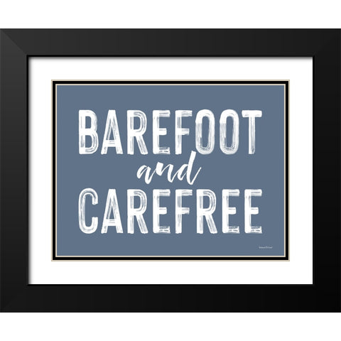 Barefoot and Carefree Black Modern Wood Framed Art Print with Double Matting by Lettered and Lined