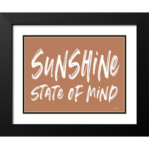 Sunshine State of Mind Black Modern Wood Framed Art Print with Double Matting by Lettered and Lined