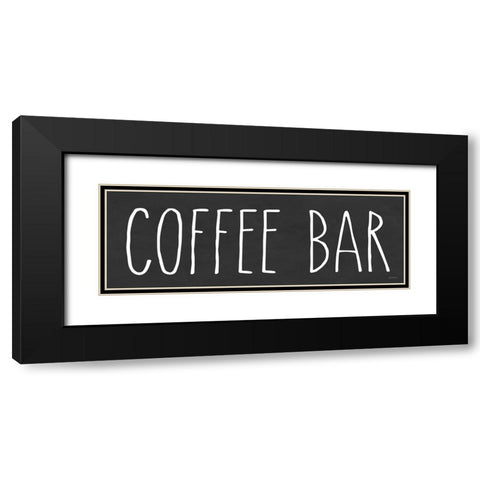 COFFEE BAR Black Modern Wood Framed Art Print with Double Matting by Lettered and Lined