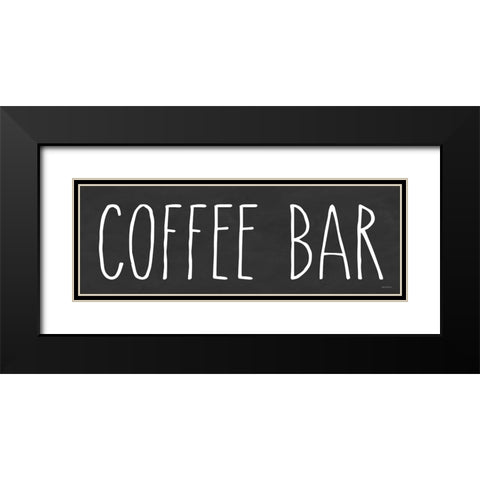 COFFEE BAR Black Modern Wood Framed Art Print with Double Matting by Lettered and Lined