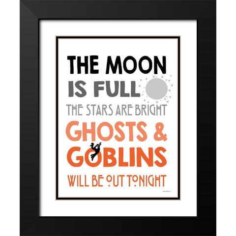 The Moon is Full I Black Modern Wood Framed Art Print with Double Matting by Lettered and Lined