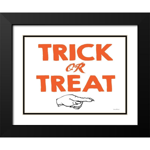 Trick or Treat Black Modern Wood Framed Art Print with Double Matting by Lettered and Lined