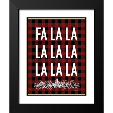 Fa La La   Black Modern Wood Framed Art Print with Double Matting by lettered and lined