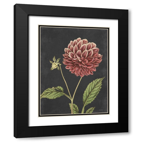 Dahlia Black Modern Wood Framed Art Print with Double Matting by Lettered And Lined
