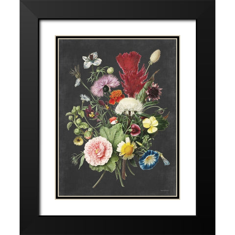 Vintage Bouquet Black Modern Wood Framed Art Print with Double Matting by Lettered And Lined