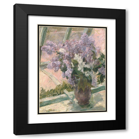 Lilacs in the Light Black Modern Wood Framed Art Print with Double Matting by Lettered And Lined