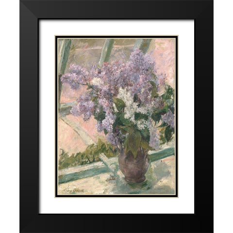 Lilacs in the Light Black Modern Wood Framed Art Print with Double Matting by Lettered And Lined