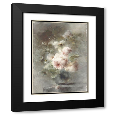 Old World Rose Bouquet Black Modern Wood Framed Art Print with Double Matting by Lettered And Lined