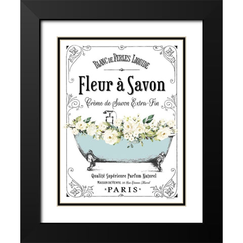 French Bathroom Set I Black Modern Wood Framed Art Print with Double Matting by Lettered And Lined
