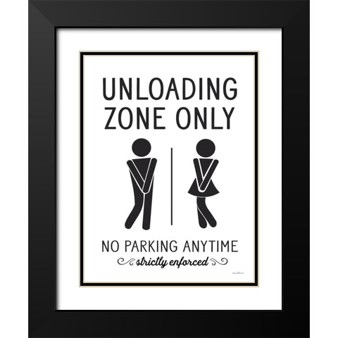 Unloading Zone Only Black Modern Wood Framed Art Print with Double Matting by Lettered And Lined