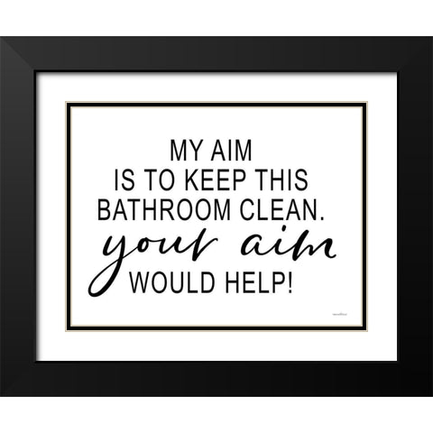Clean Bathroom Black Modern Wood Framed Art Print with Double Matting by Lettered And Lined