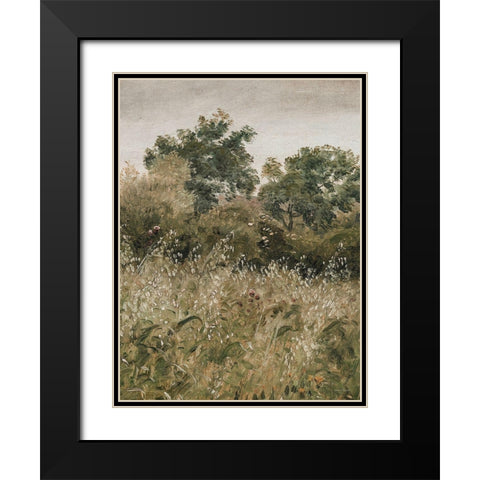Flowers in the Field I Black Modern Wood Framed Art Print with Double Matting by Lettered And Lined