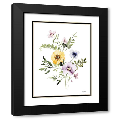 Wildflowers II Black Modern Wood Framed Art Print with Double Matting by Lettered And Lined