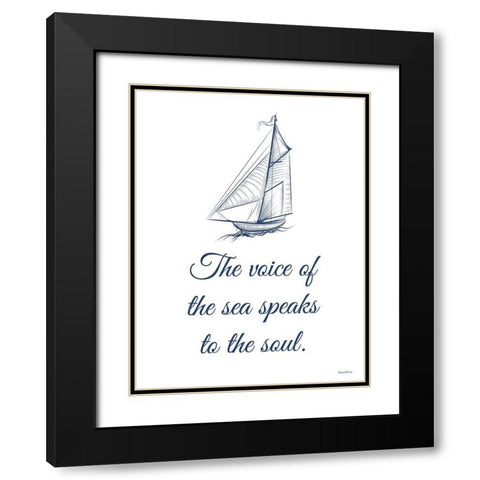 The Voice of the Sea Black Modern Wood Framed Art Print with Double Matting by Lettered And Lined