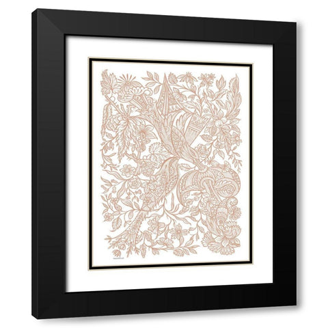 Pretty Pattern Black Modern Wood Framed Art Print with Double Matting by Lettered And Lined