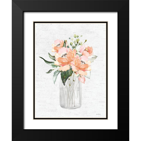 Spring Floral I Black Modern Wood Framed Art Print with Double Matting by Lettered And Lined