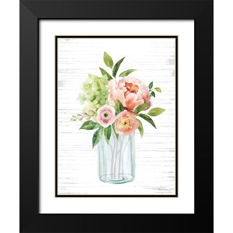 Spring Floral III Black Modern Wood Framed Art Print with Double Matting by Lettered And Lined