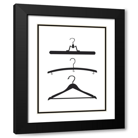 Hangers Black Modern Wood Framed Art Print with Double Matting by Lettered And Lined