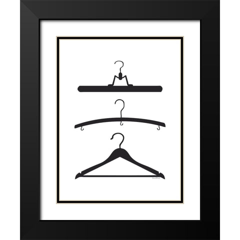 Hangers Black Modern Wood Framed Art Print with Double Matting by Lettered And Lined